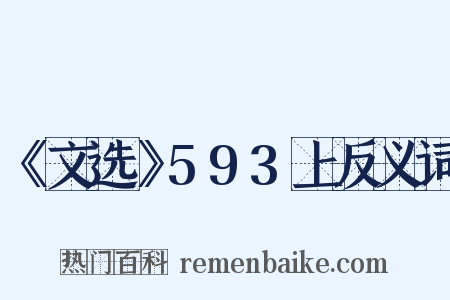 《文选》593上反义词是什么意思的图片